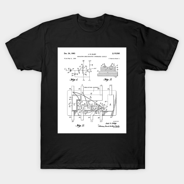 First Circuit Patent - Electrician Maker Workshop Art - White T-Shirt by patentpress